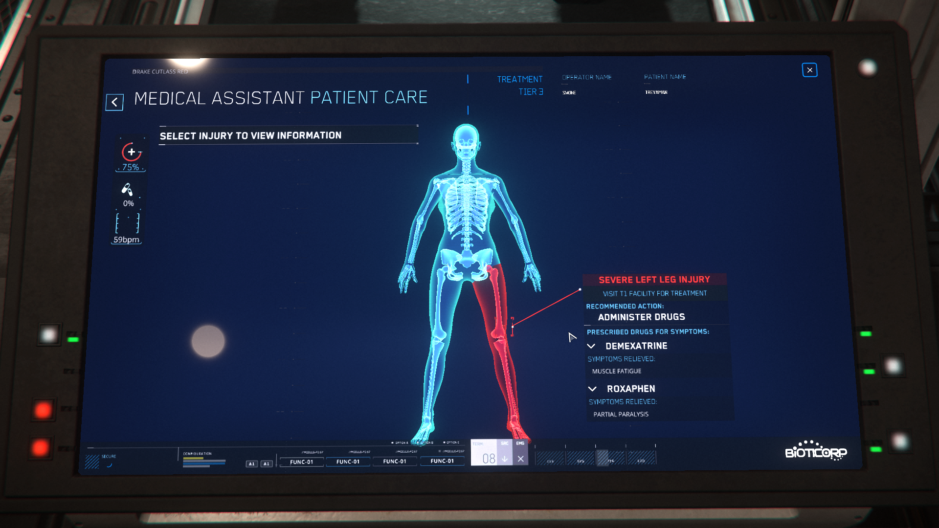 Med bed interface